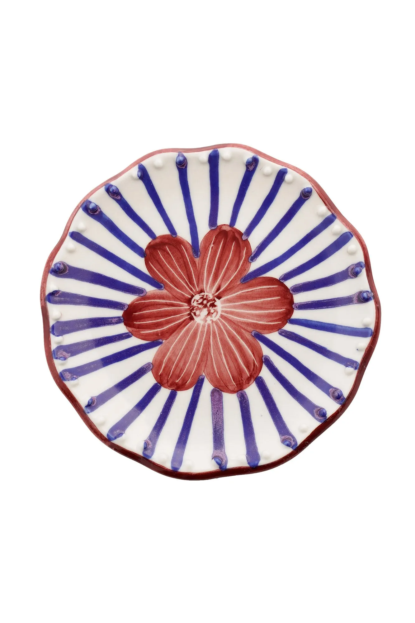 Etched Flower Dessert Plate