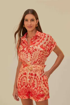 Farm Rio Red Jaipur Romper