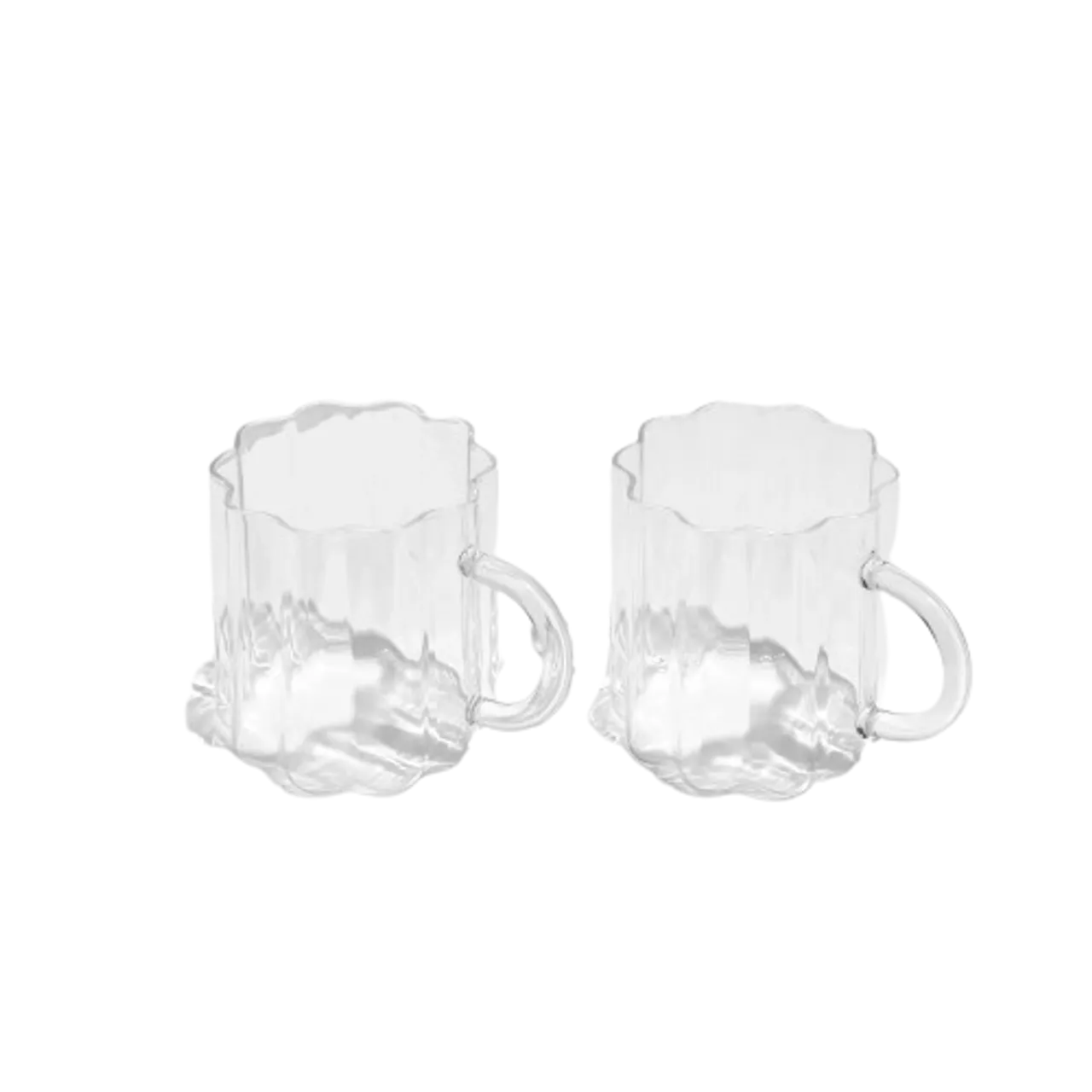 Fazeek Wave Mug Set of 2, Clear