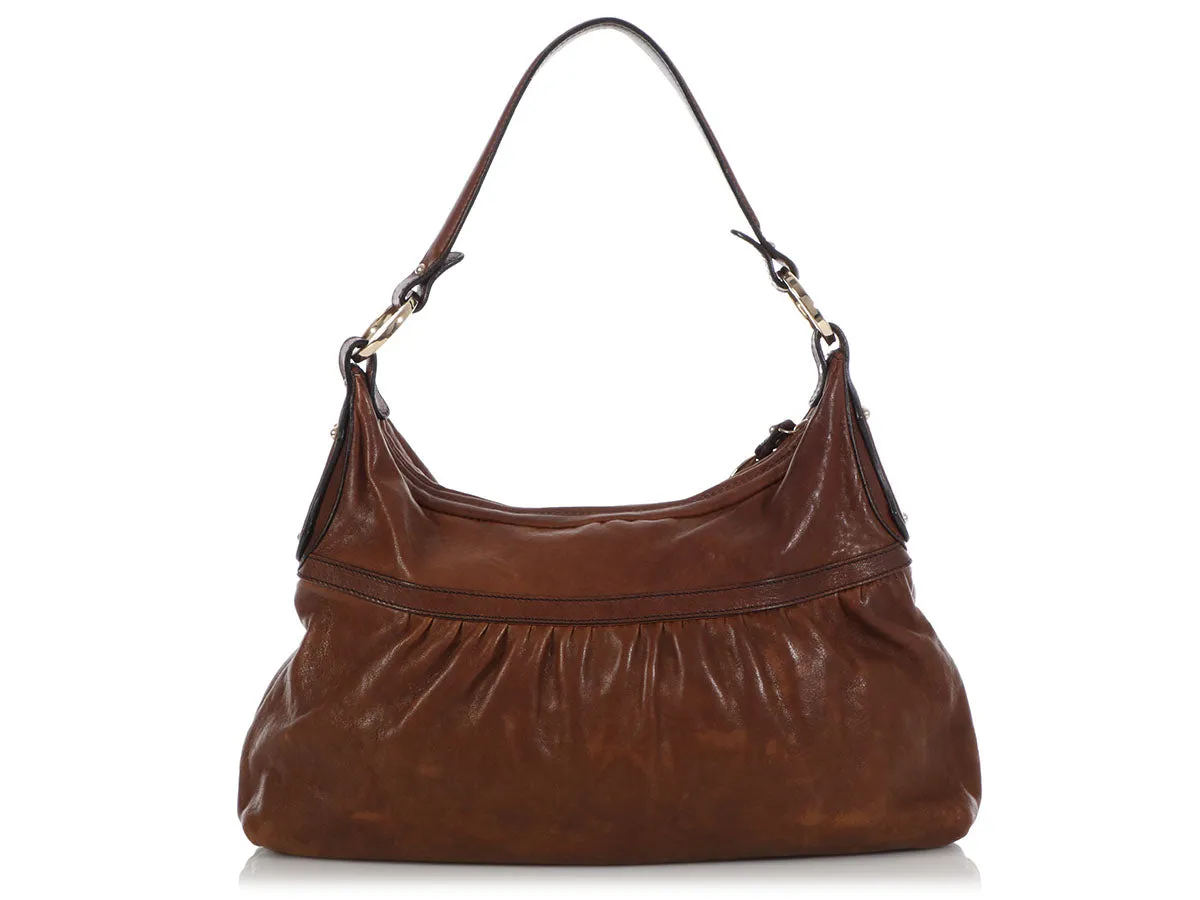 Fendi Brown Leather Chef Bag
