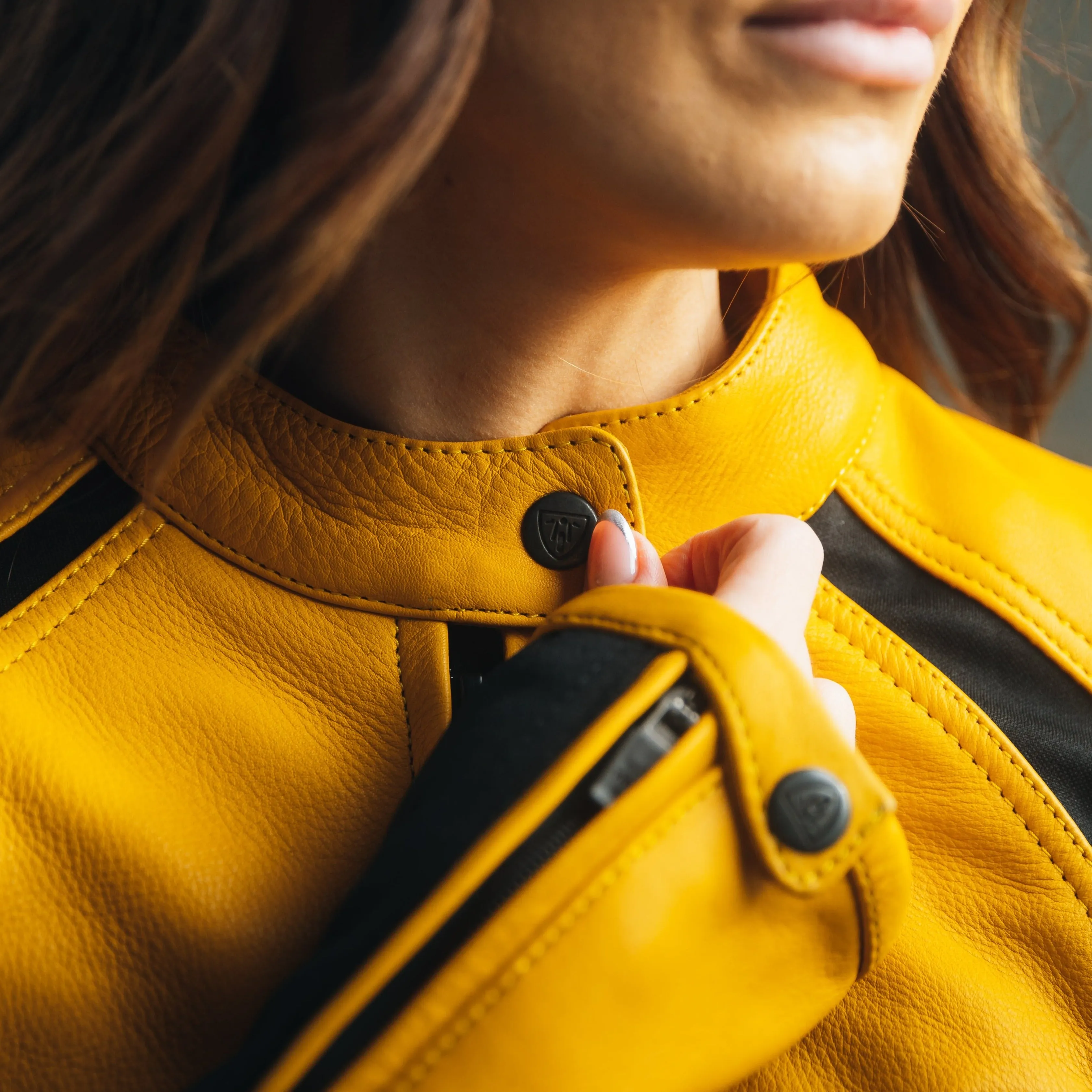 Fiona Yellow Leather Jacket