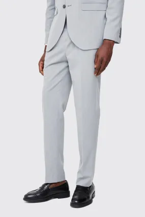 Fixed Waist Pleat Front Straight Tailored Trousers