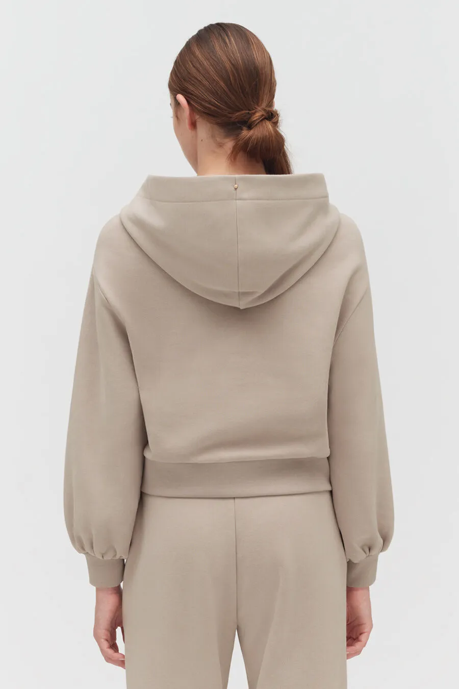 Fleece Cropped Zip Hoodie
