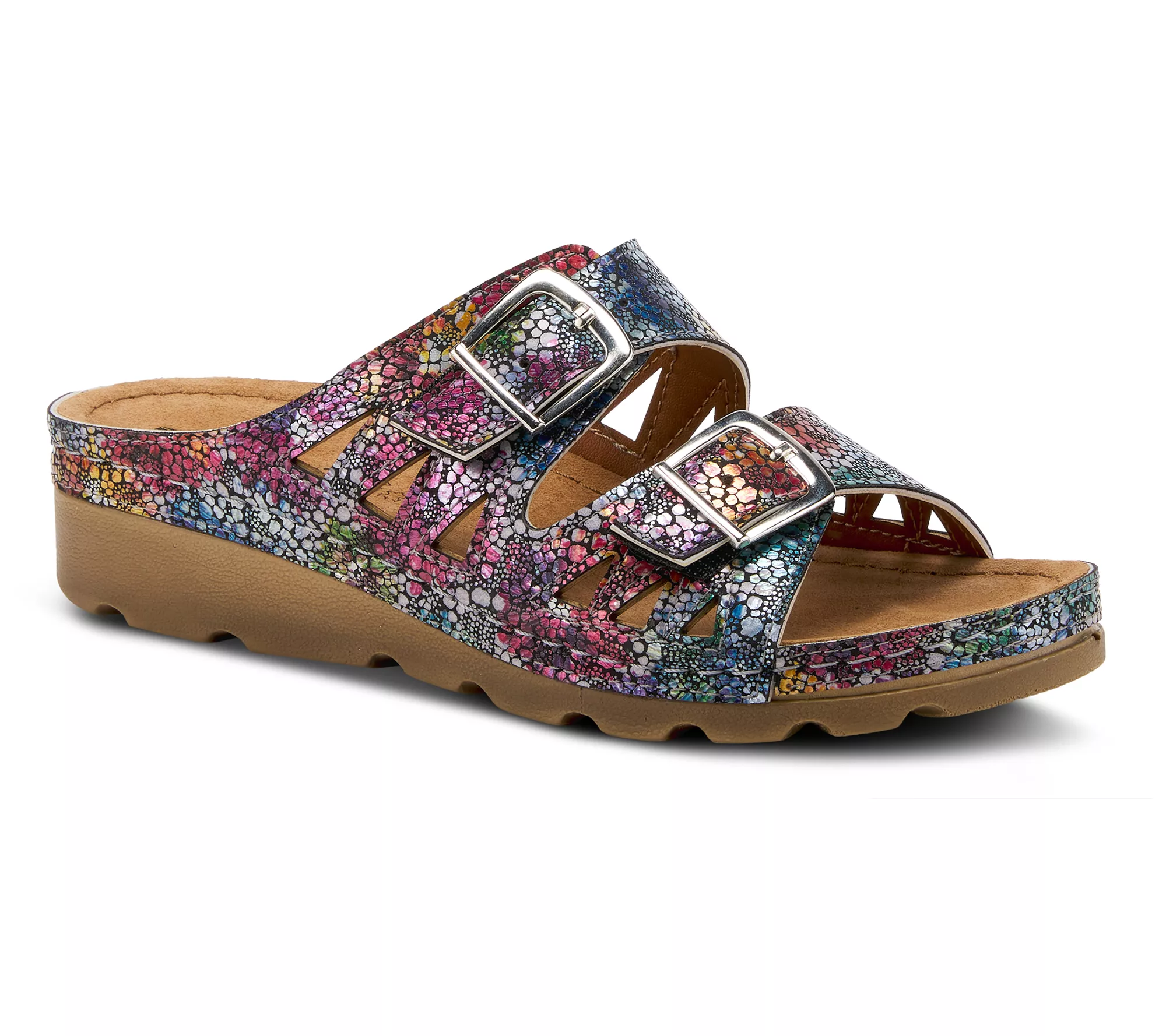 Flexus by Spring Step Colorful Slide Sandals -elphis