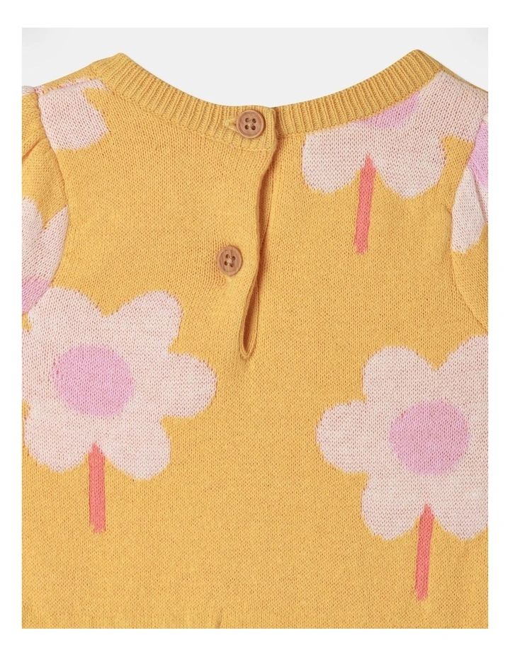 Flora Knit Romper in Yellow