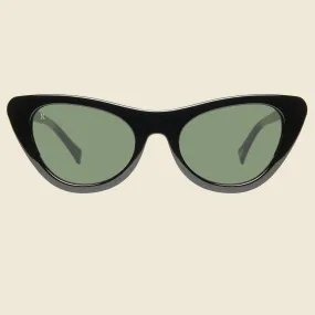 Flora Sunglasses - Black/Bottle Green