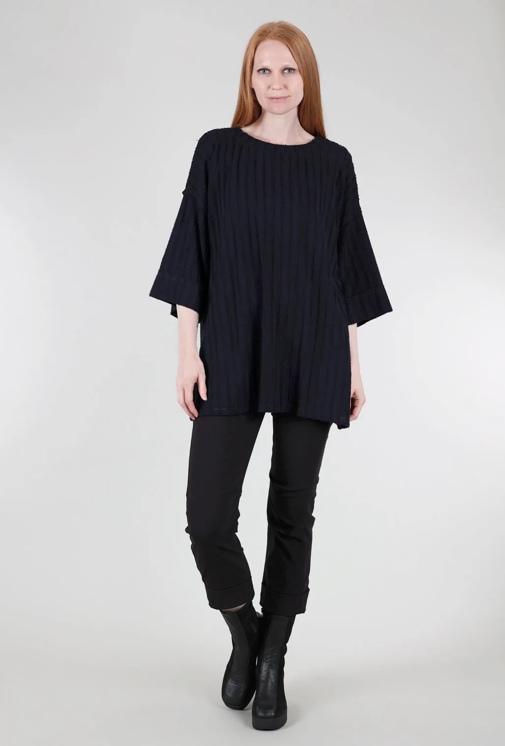 Frayed-Stripe Tunic, Nightsky