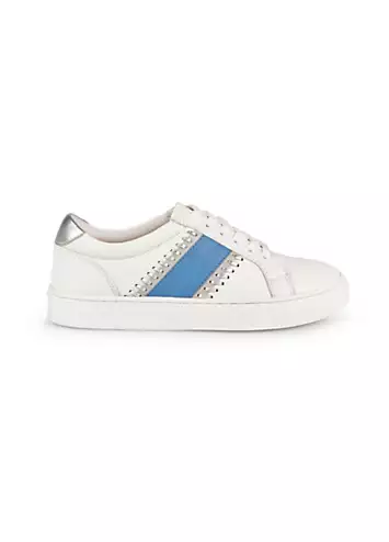 Freestyle Esme Stripe White Leather Trainers | Grattan