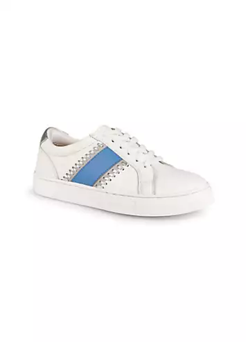 Freestyle Esme Stripe White Leather Trainers | Grattan