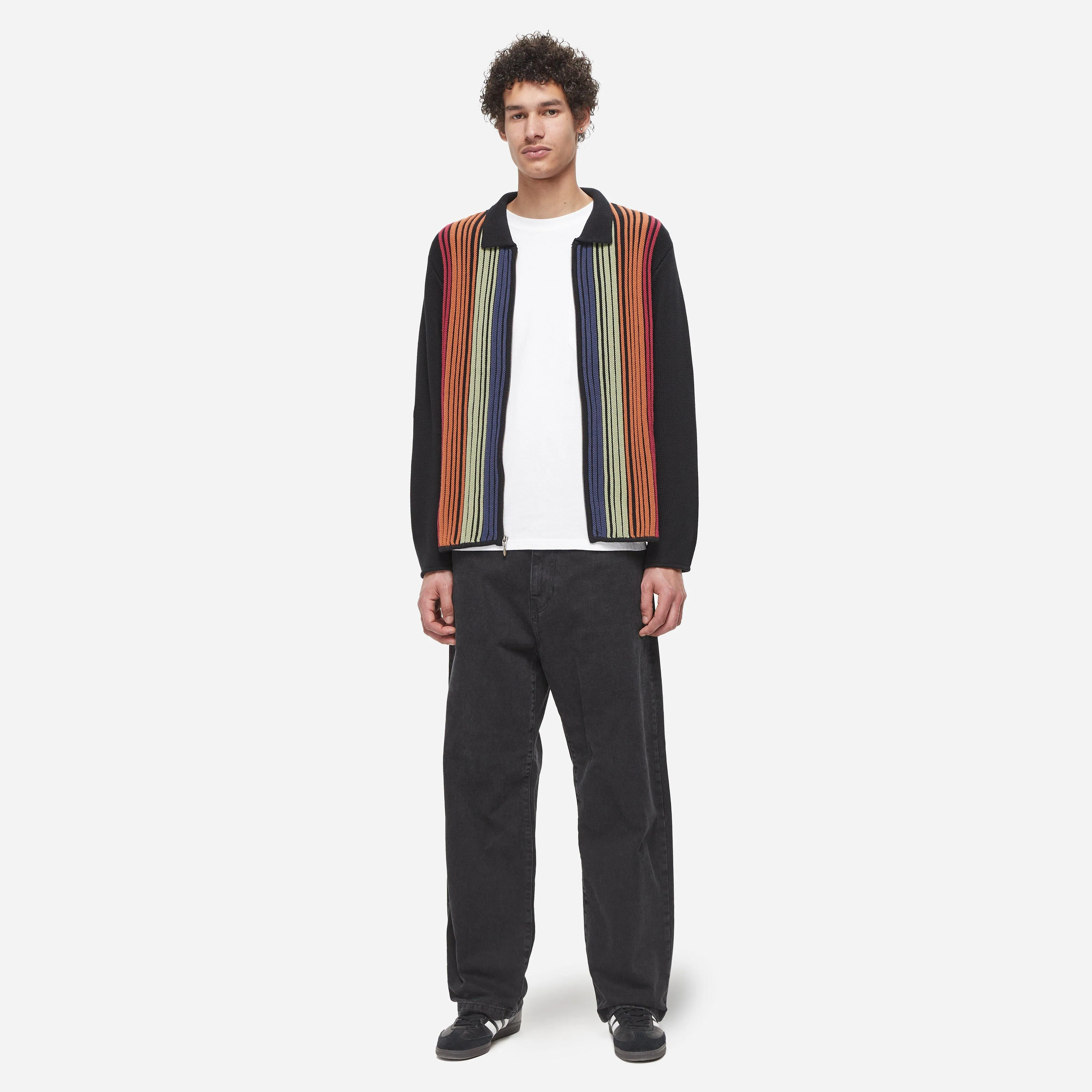 Fucking Awesome Stripe Zip Polo