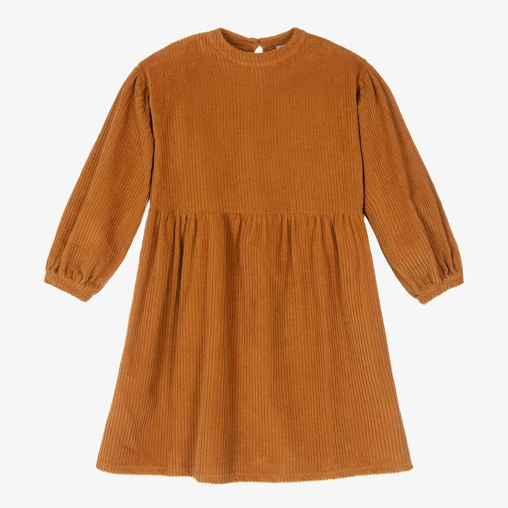 Girls Brown Corduroy Dress