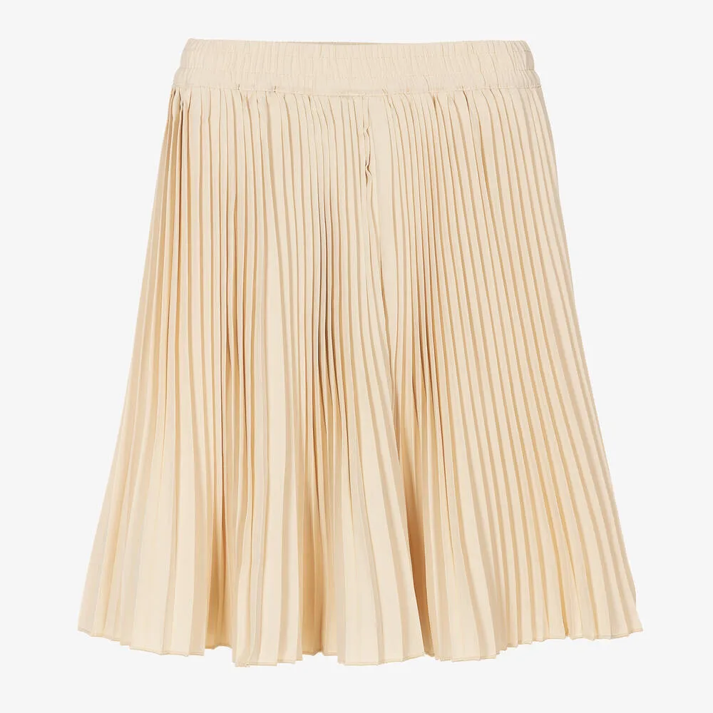 Girls Ivory Pleated Skirt