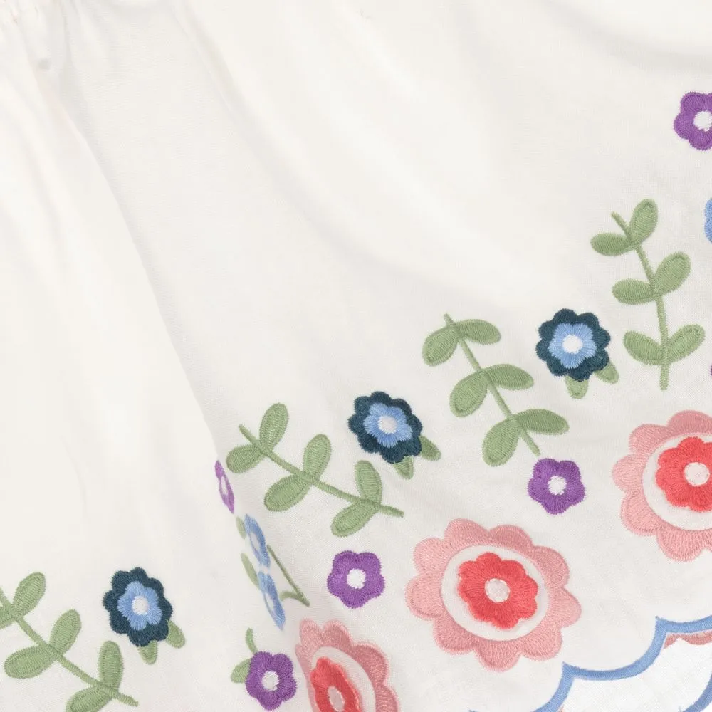 Girls Ivory Ramie Skirt