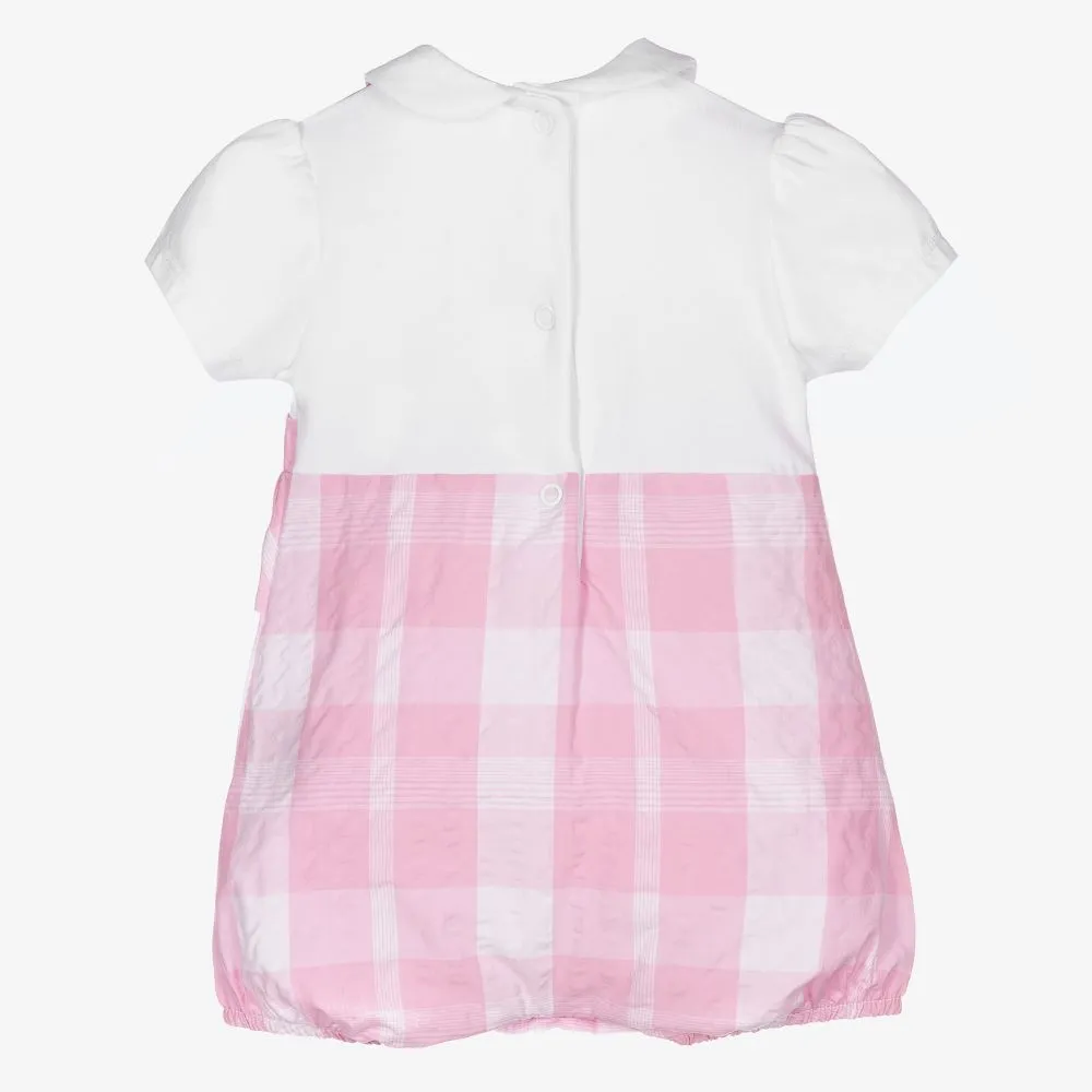 Girls Pink Check Shortie
