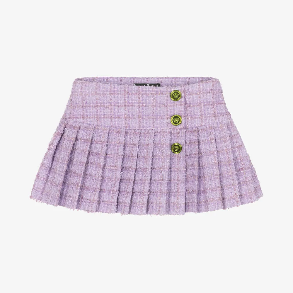 Girls Purple Tweed Skirt