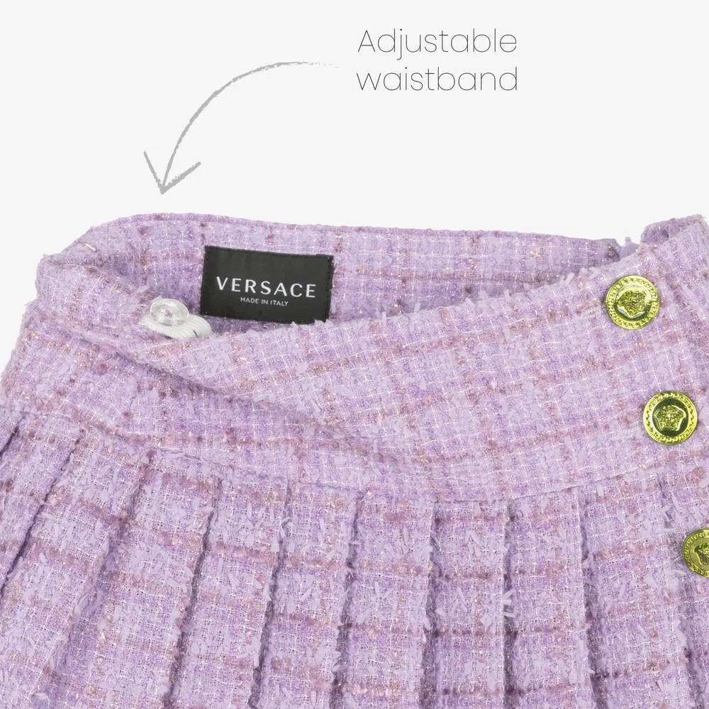Girls Purple Tweed Skirt
