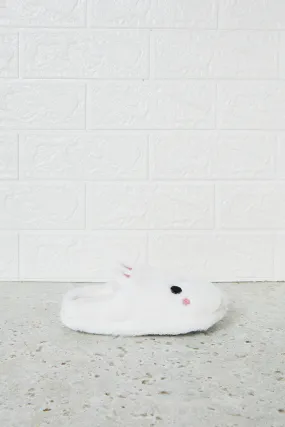 Girls White Bunny Slipper