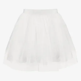 Girls White Tulle Skirt