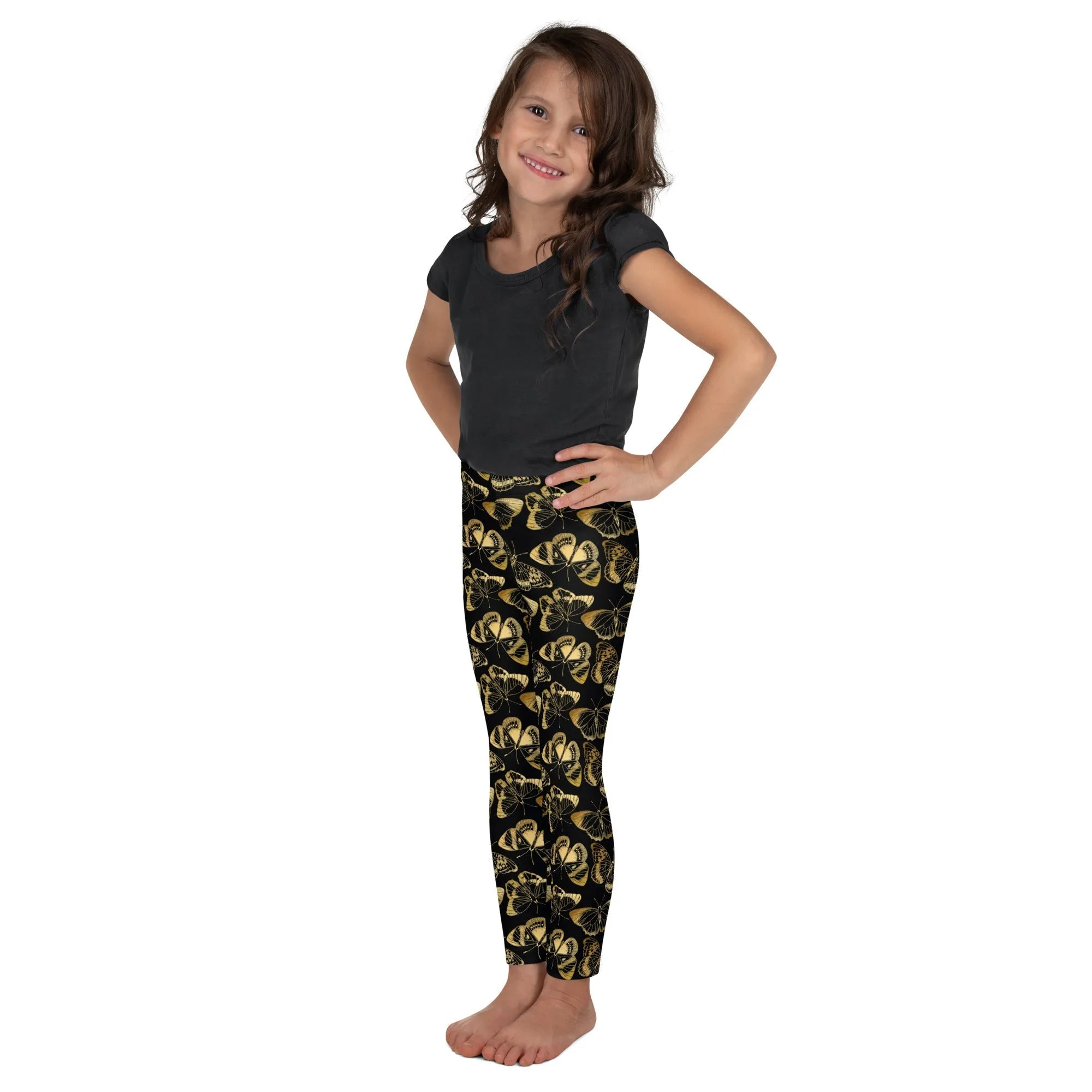 Gold Butterfly Kid's Leggings