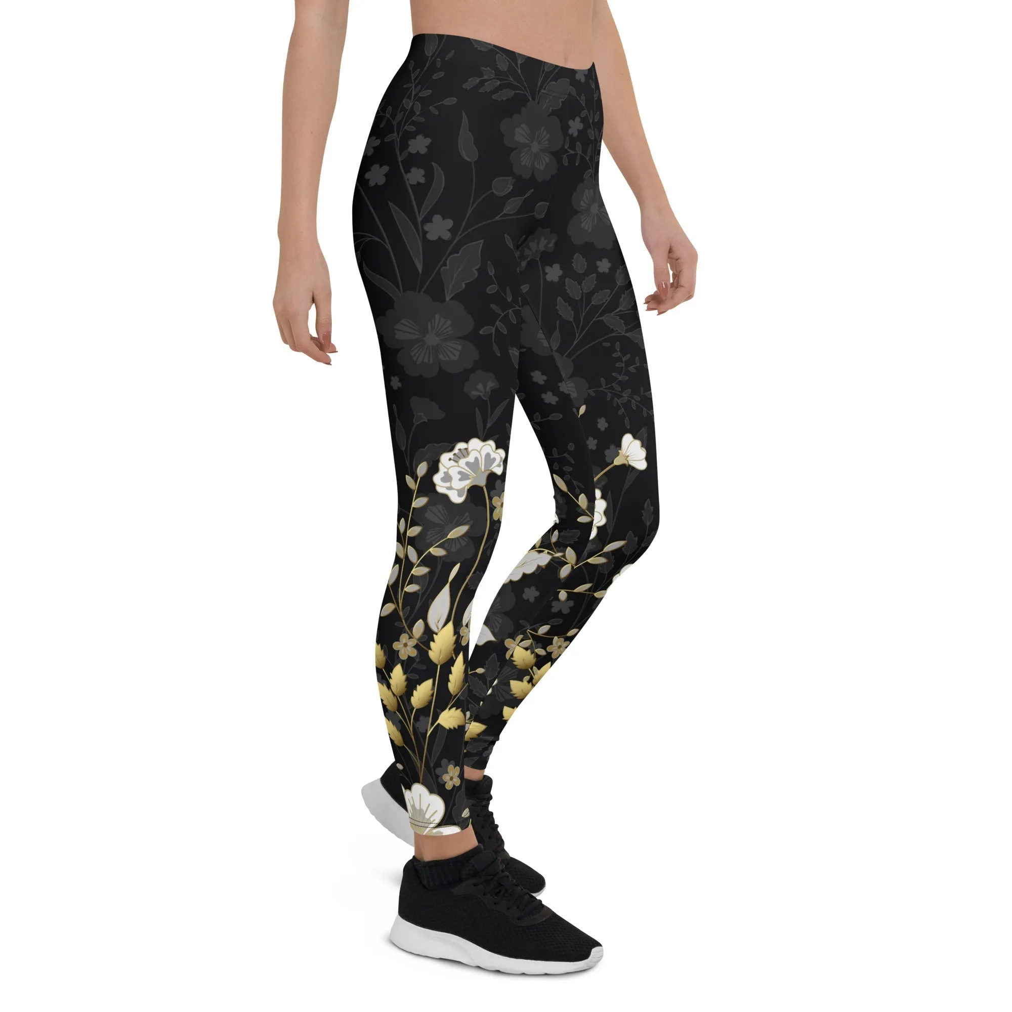 Golden Floral Leggings
