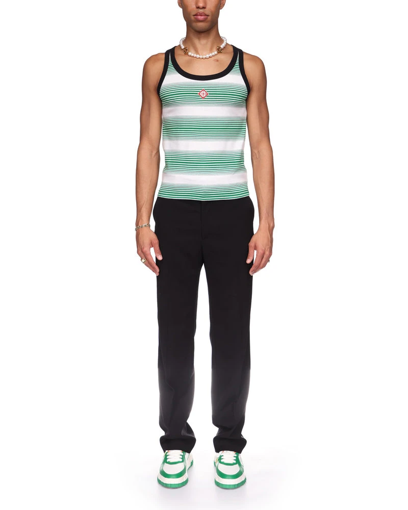 --Gradient Stripe Ringer Tank Top-