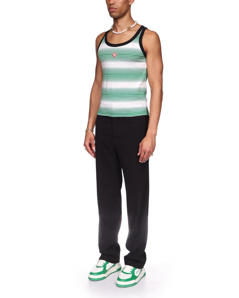 --Gradient Stripe Ringer Tank Top-