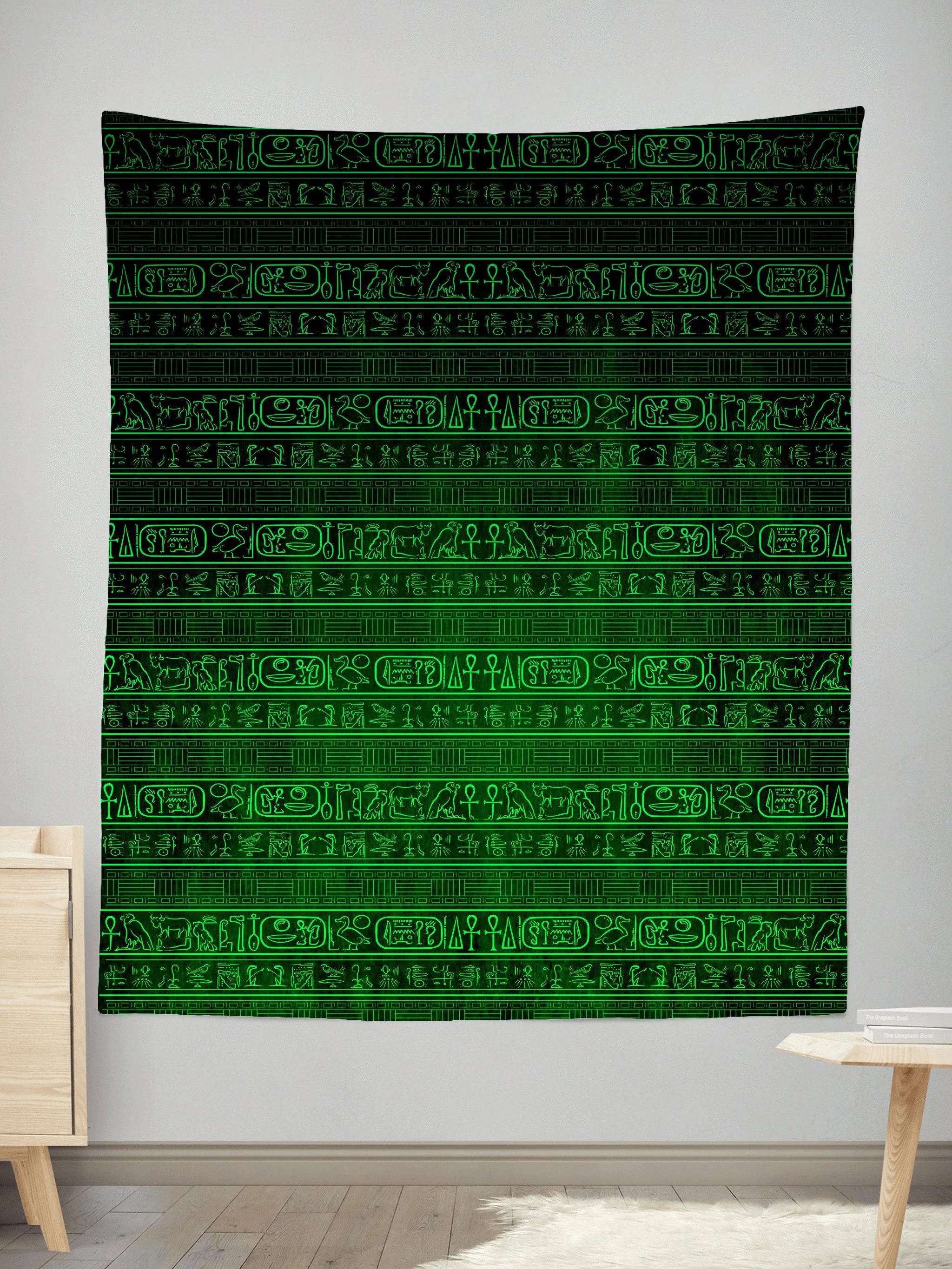 Green Glyphs Tapestry