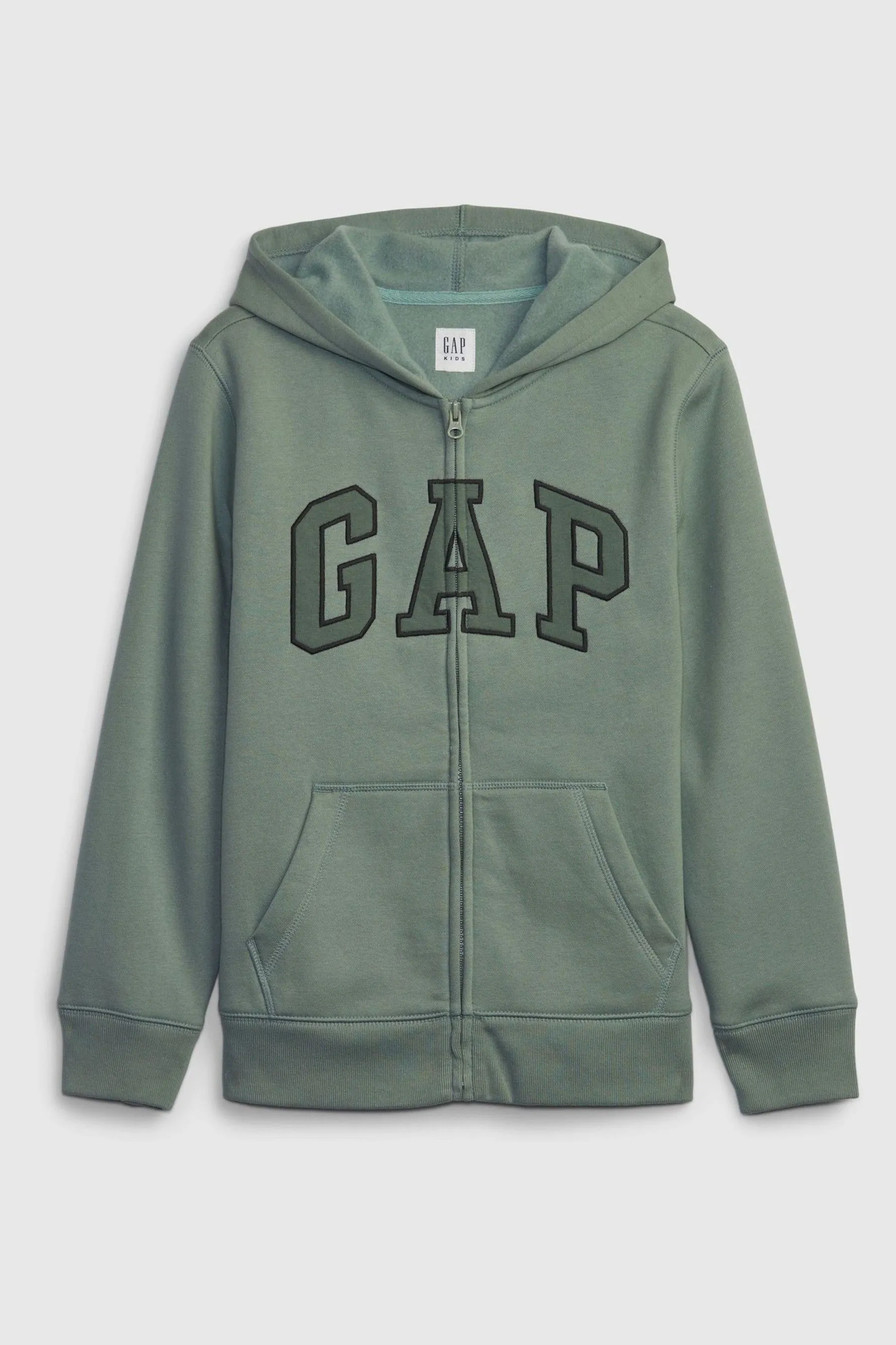 Green Logo Fleece Lined Zip Through Hoodie (4-13yrs)