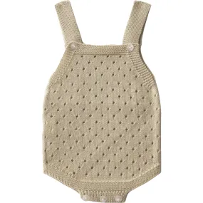 Grey Elephant Cala Knit Romper, Oat