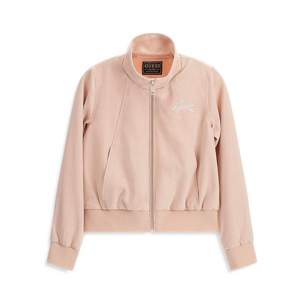 GUESS Girl's Front-Zip Sweatshirt Jacket