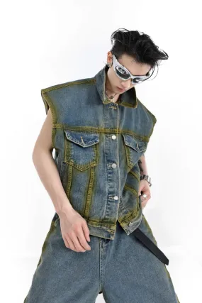 Hand Painted Jeans Vest
