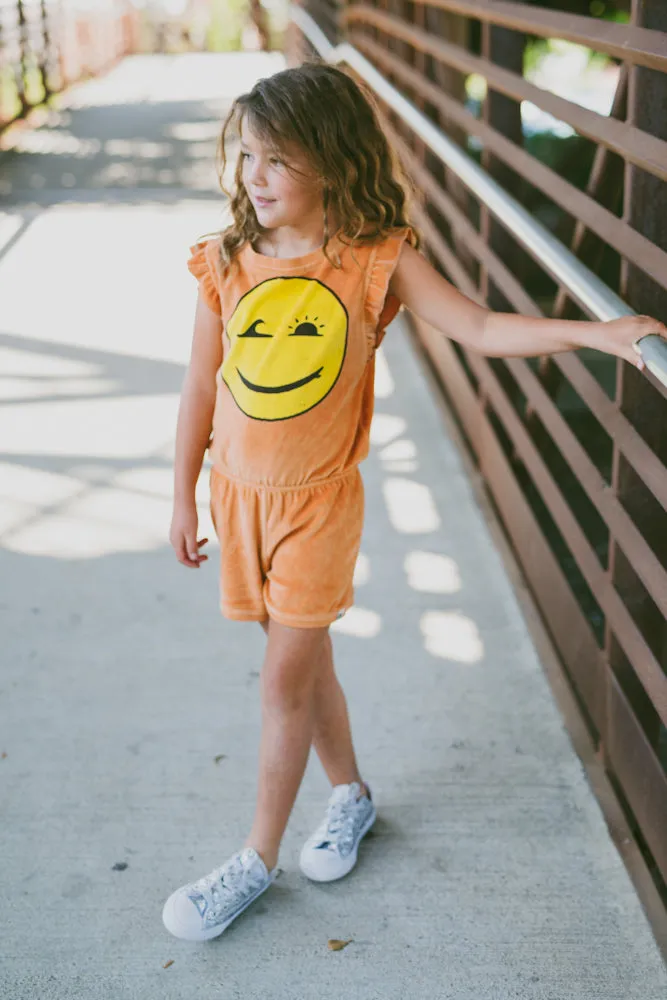 Happy Surfing Baby Girl Romper by: Mini Shatsu