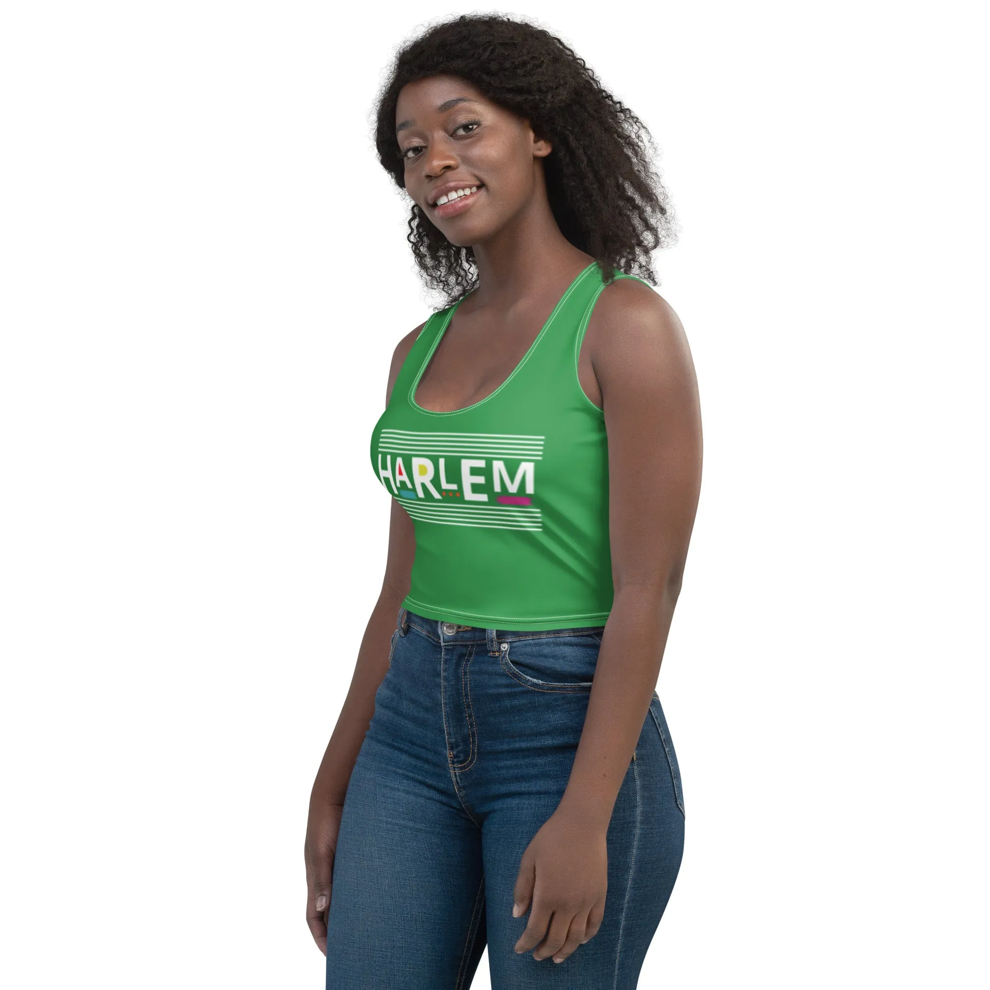 HARLEM -->GREEN Crop Tank Top