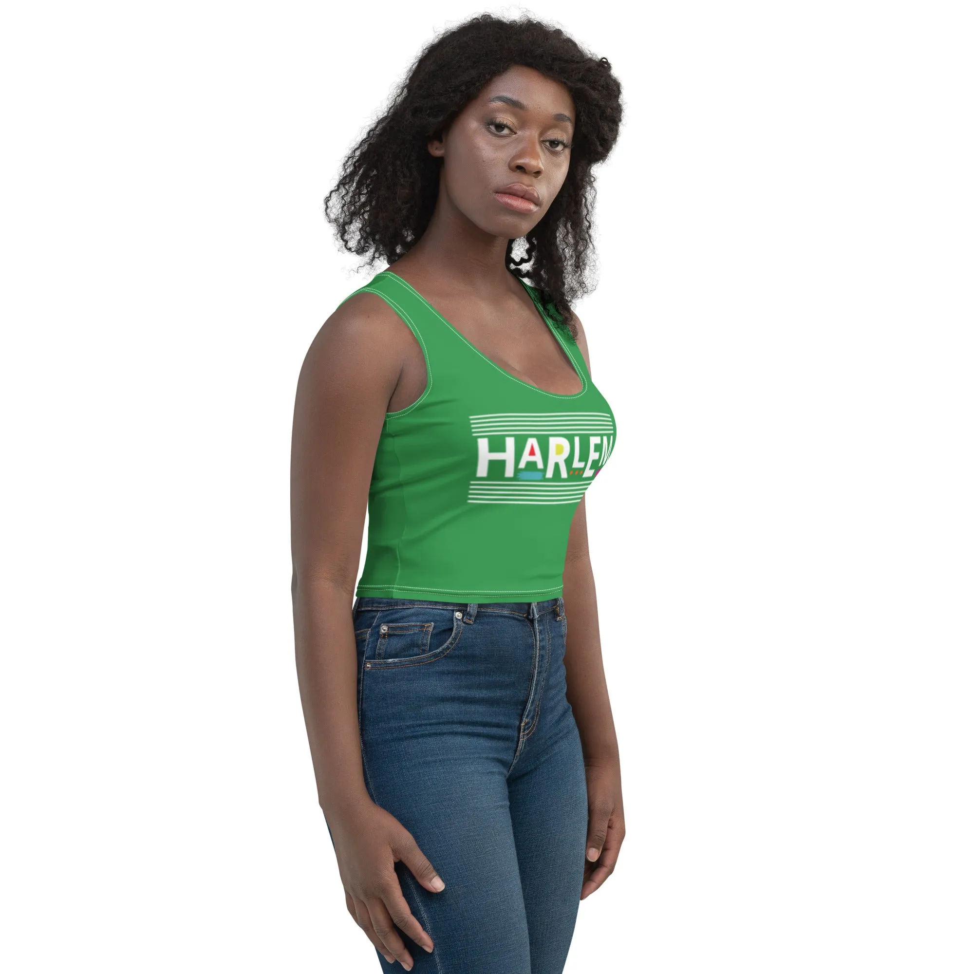HARLEM -->GREEN Crop Tank Top