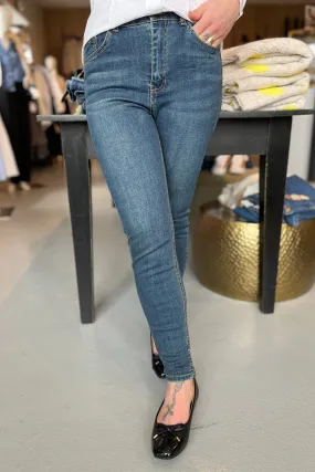 Harlow-Ankle-Je-Slit  | Medium blue | Jeans fra Freequent