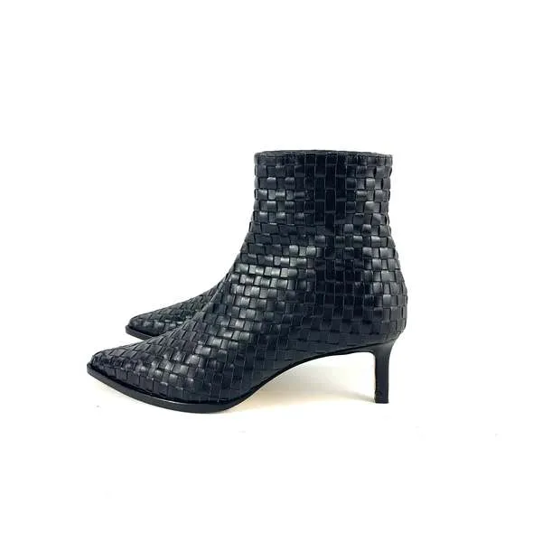 Heidi Woven Ankle Boot - Black