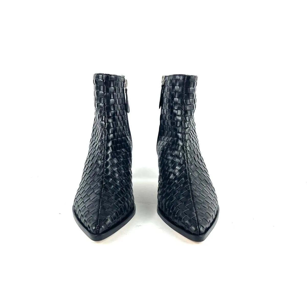 Heidi Woven Ankle Boot - Black