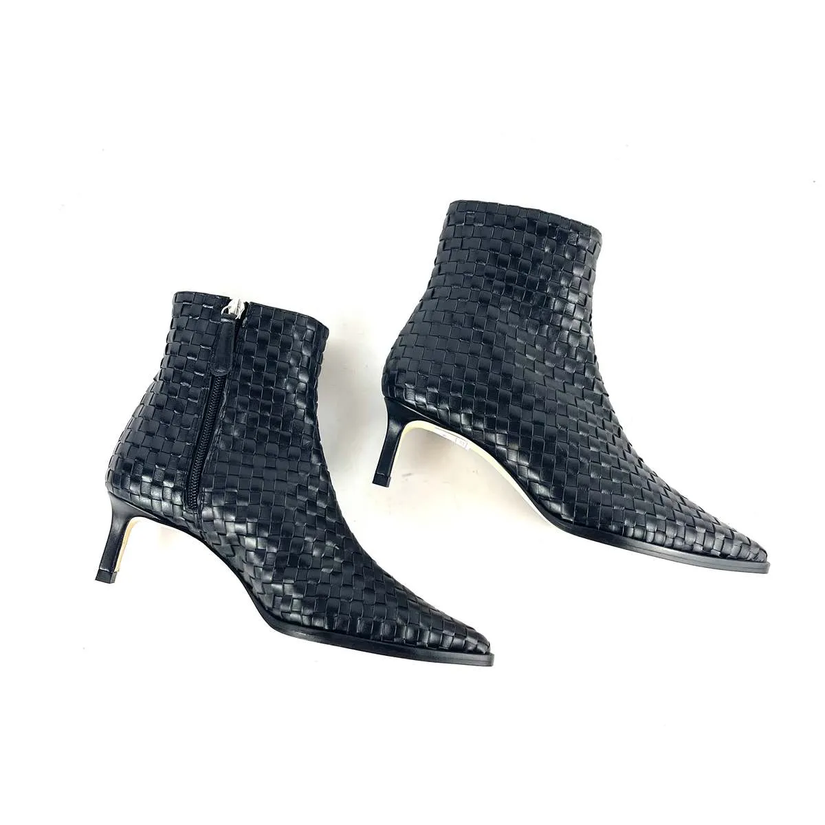 Heidi Woven Ankle Boot - Black