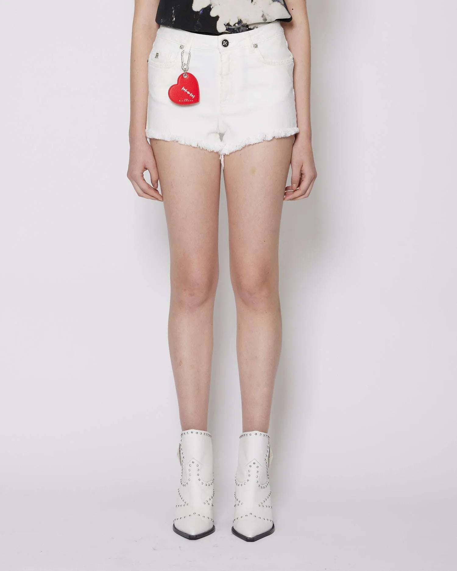 High-waisted denim shorts