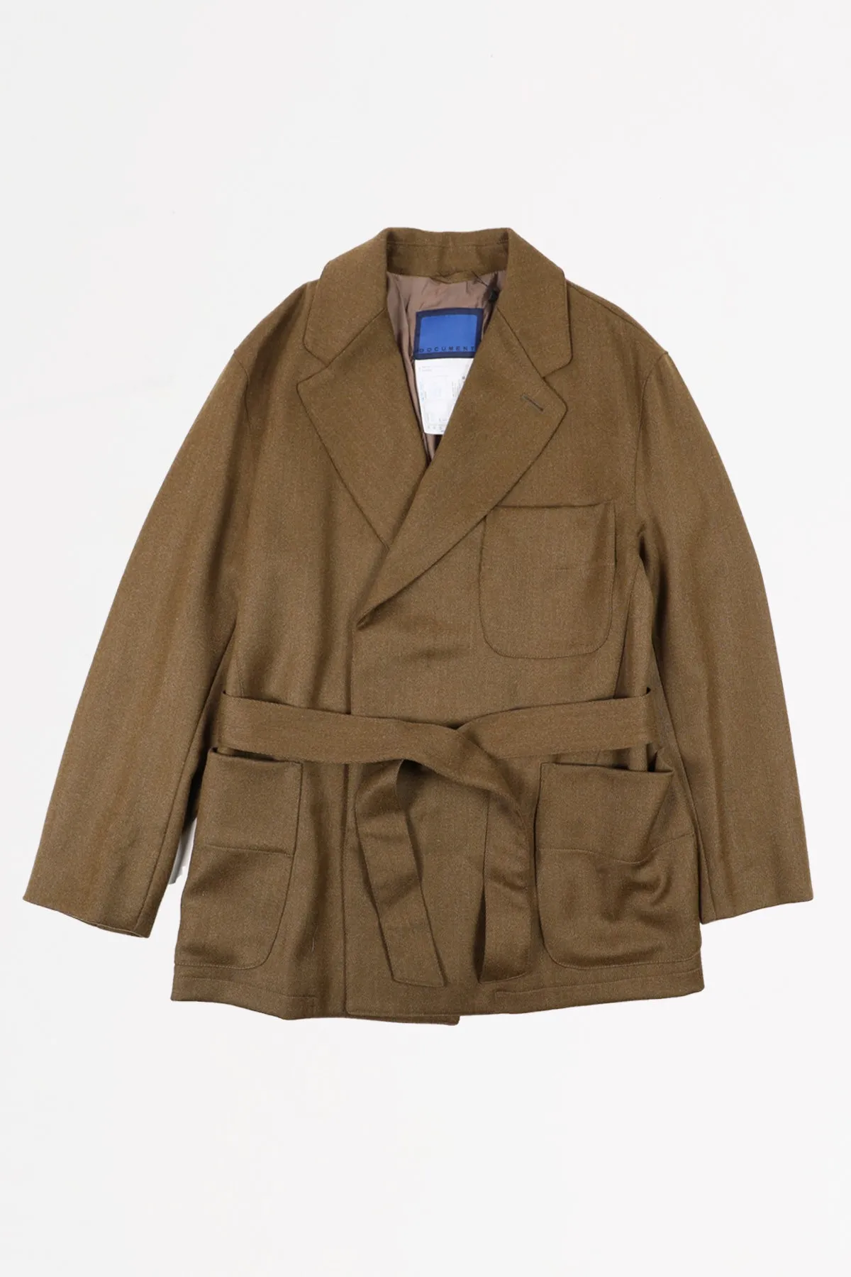 Italian Wool Belted Jacket - Moca