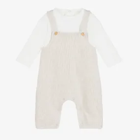 Ivory & Beige Cotton Romper
