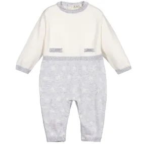 Ivory & Grey Knitted Romper