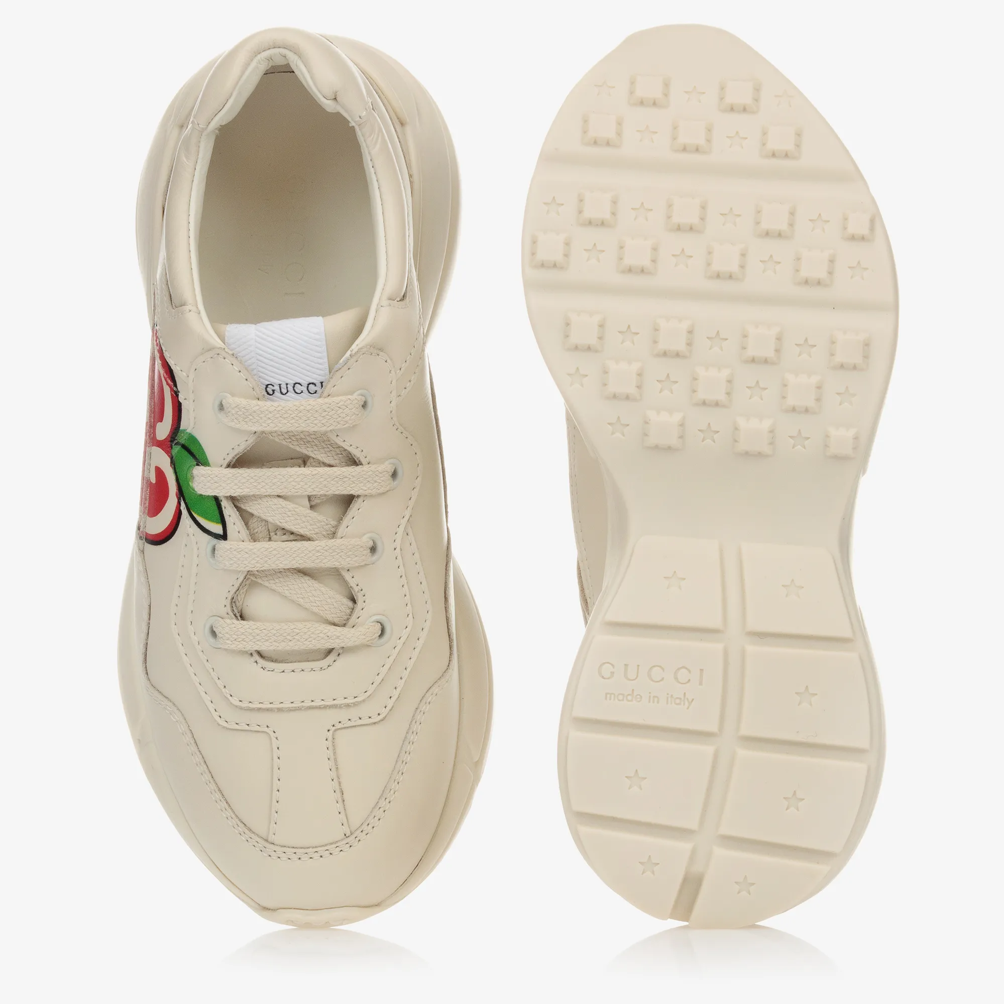 Ivory Leather Rhyton Trainers