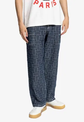Jacquard Weave Cargo Jeans