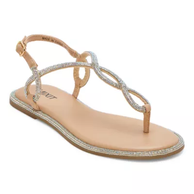 JCPenney Mixit Womens Colette T-Strap Flat Sandals