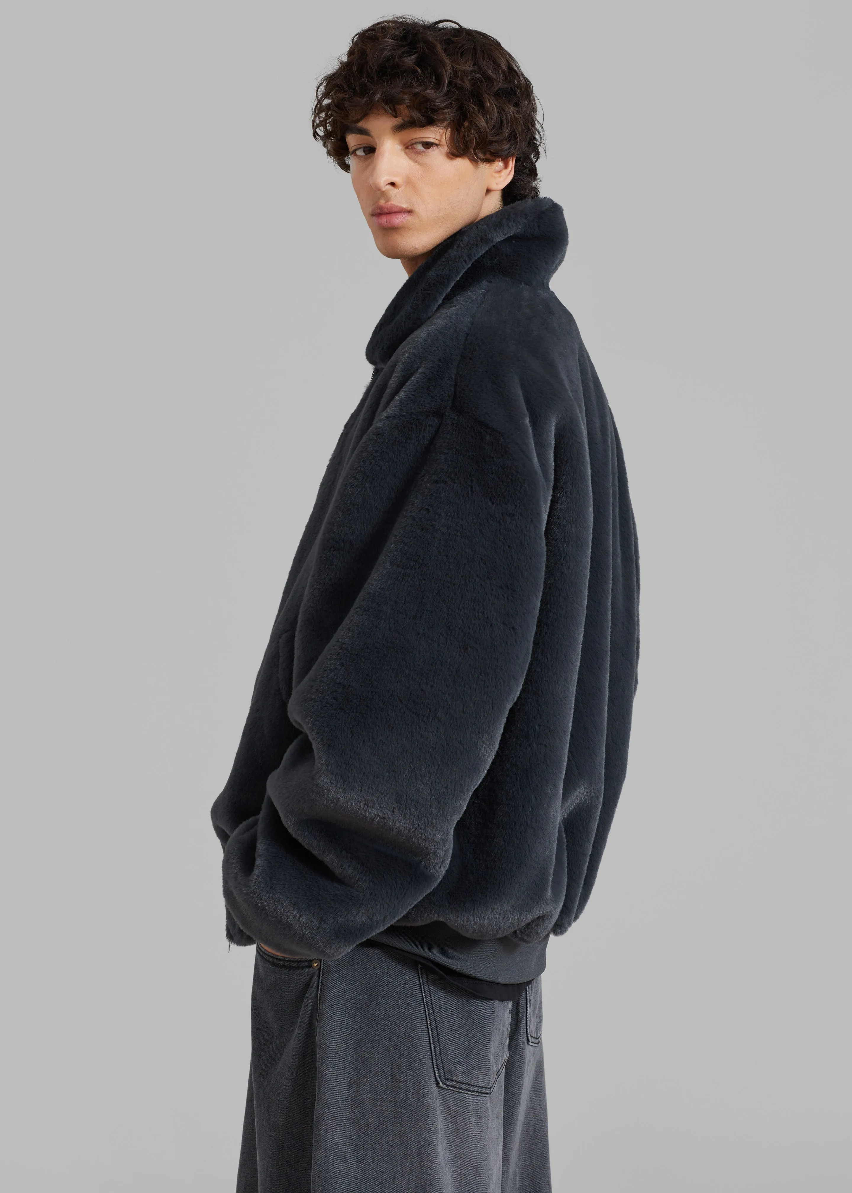 Justin Faux Fur Bomber - Storm