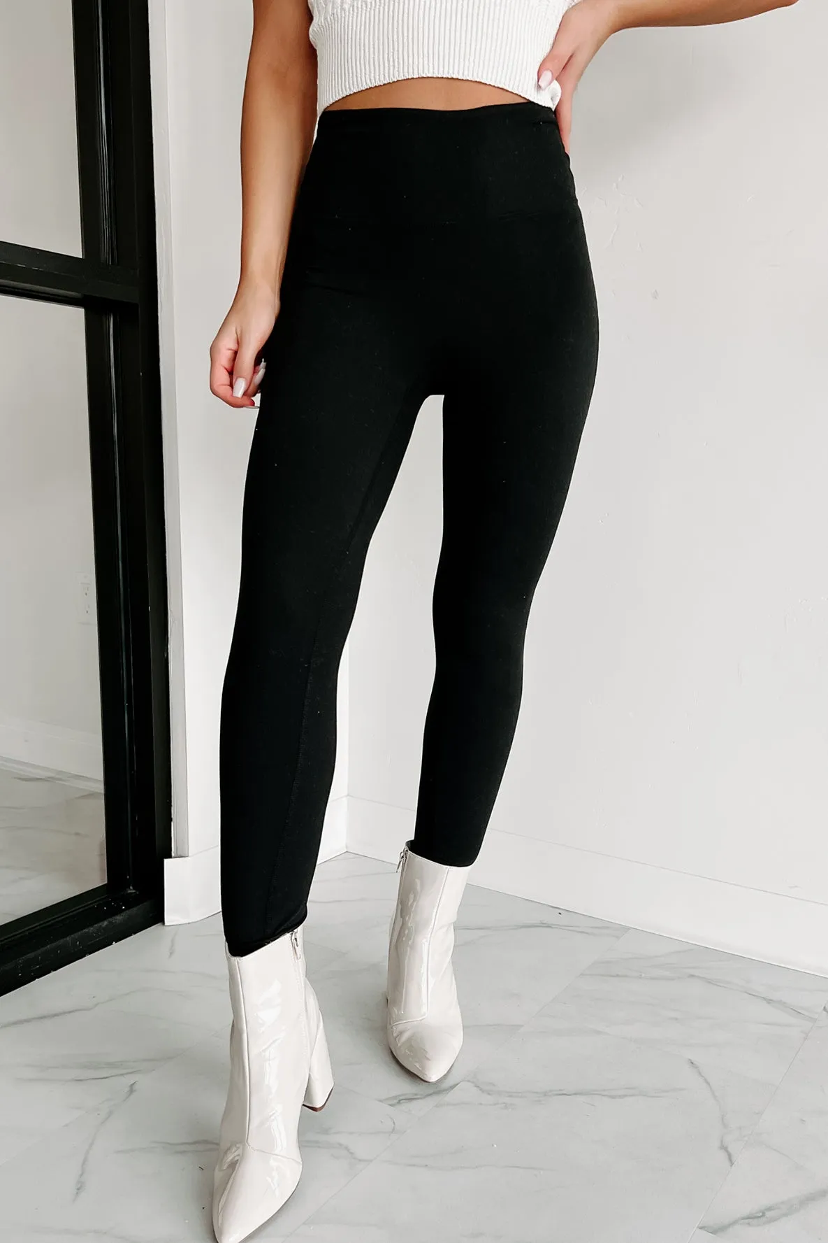 Keeping Calm High Rise Leggings (Black)