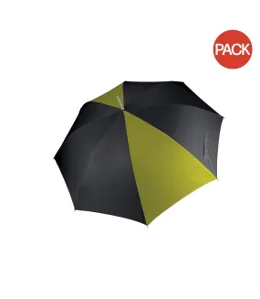 Kimood Unisex Auto Opening Golf Umbrella (Pack of 2) (Black/ Burnt Lime) (One Size) - UTRW7021