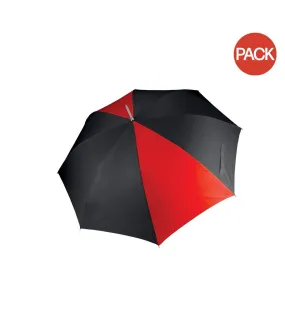 Kimood Unisex Auto Opening Golf Umbrella (Pack of 2) (Black/ Red) (One Size) - UTRW7021