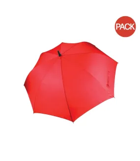 Kimood Unisex Large Plain Golf Umbrella (Pack of 2) (Red) (One Size) - UTRW6953